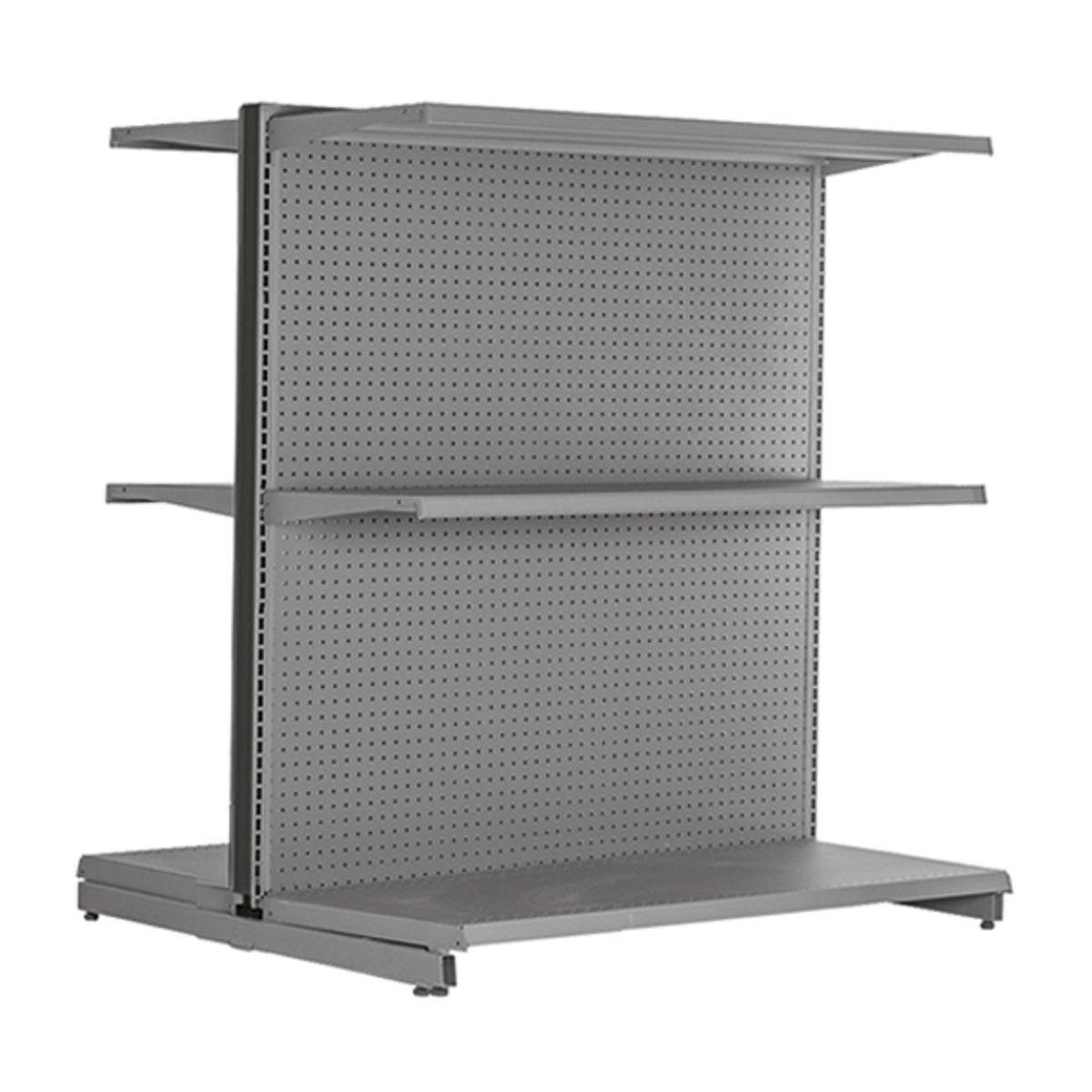 Kit de tramo adicional doble lado para estantería góndola color gris