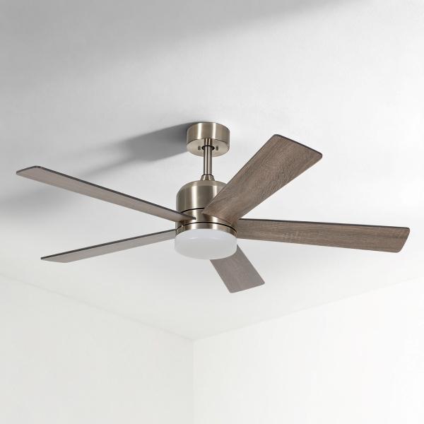 VENTILADOR DE TECHO INTERIOR GREYSTONE DE 48 PULGADAS LED INTEGRADO NIQUEL CEPILLADO CTRL REMOTO