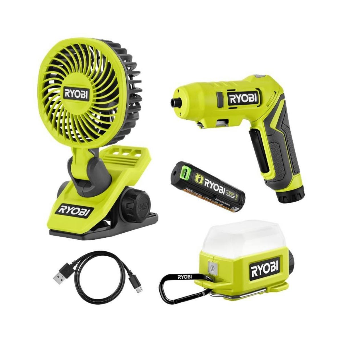 Kit combinado de 3 herramientas ryobi incluye bateria de 2 ah