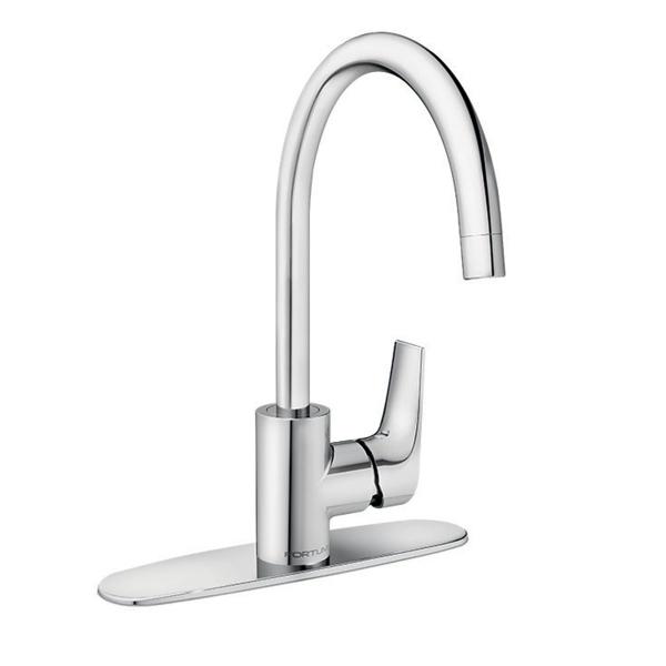 MEZCLADORA MONOMANDO FORTUM PARA COCINA ACABADO CROMO