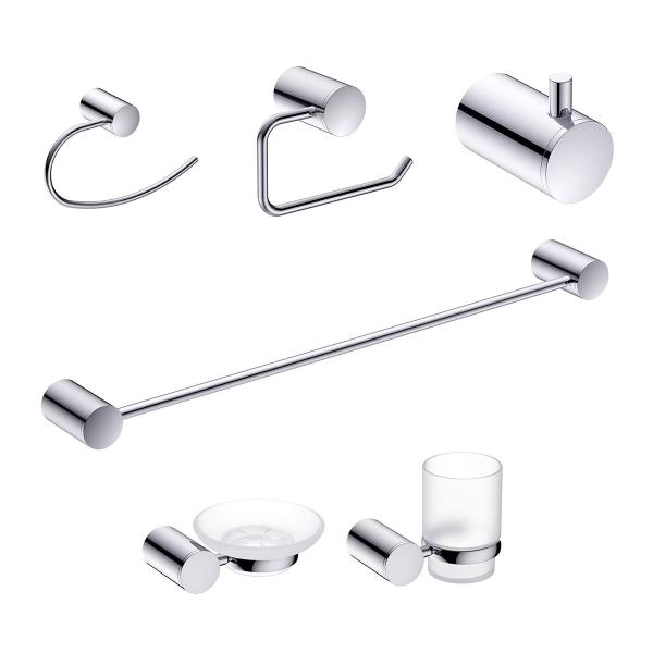 KIT DE 6 ACCESORIOS FORTUM ACABADO CROMO