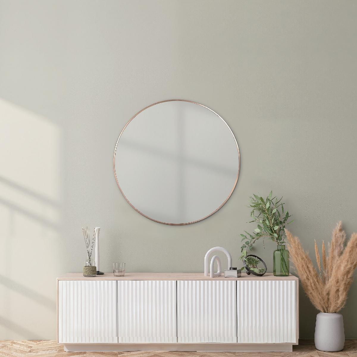 Espejo decorativo redondo 80x80cm dorado