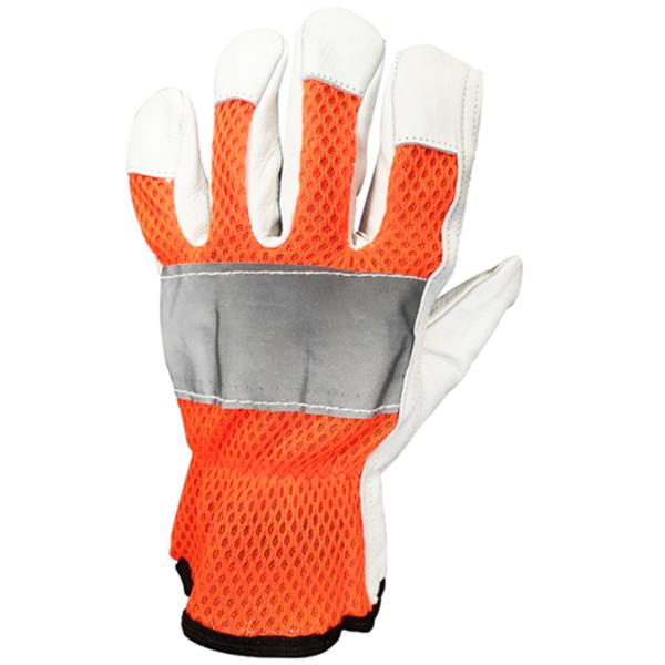 GUANTE DE PIEL GRIS CON ALTA VISIBILIDAD NARANJA | The Home Depot México