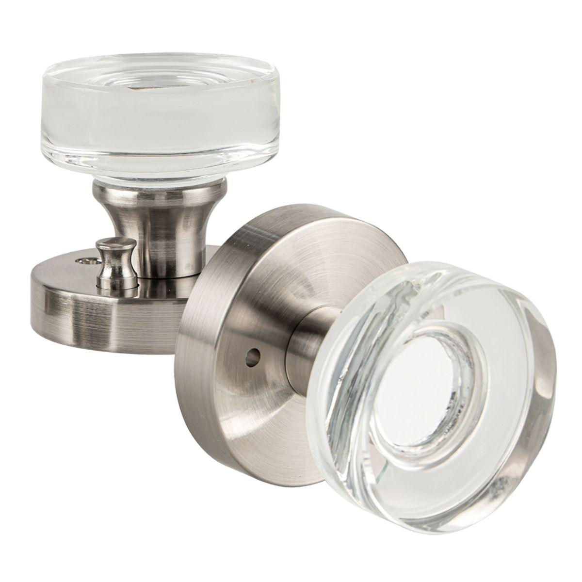 New taly pomo de cristal para interior niquel satinado