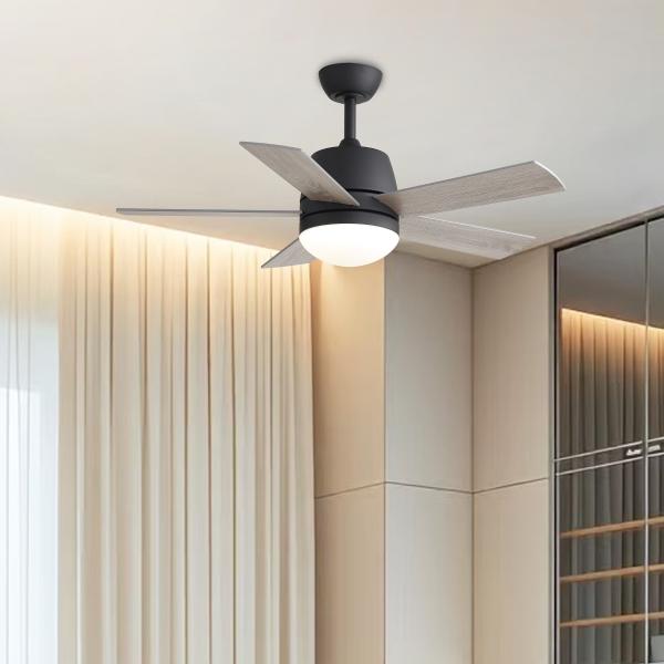 VENTILADOR DE TECHO 42" LED INTEGRADO PARA INTERIOR NEGRO