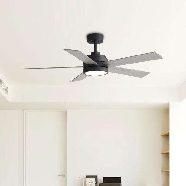 VENTILADOR DE TECHO 52" LED INTEGRADO PARA INTERIOR NEGRO