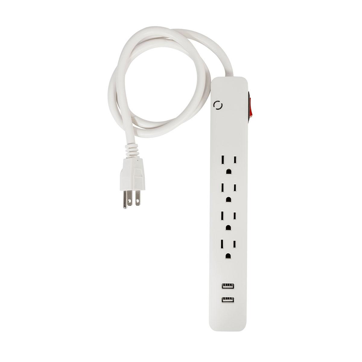 Barra multicontacto 4+2 usb con supresor