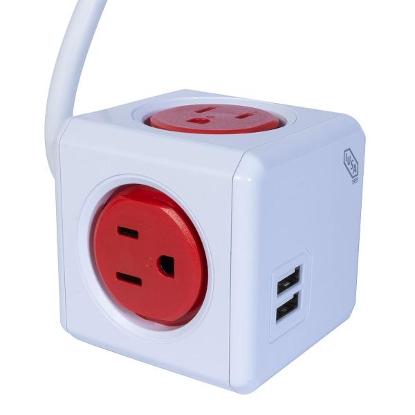 MULTICONTACTO ECUBE 4 ENTRADAS Y 2 PUERTOS USB DE 1.5 METROS IUSA