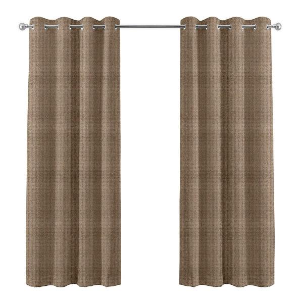 cortina black out embossed two pack café 134x213cm