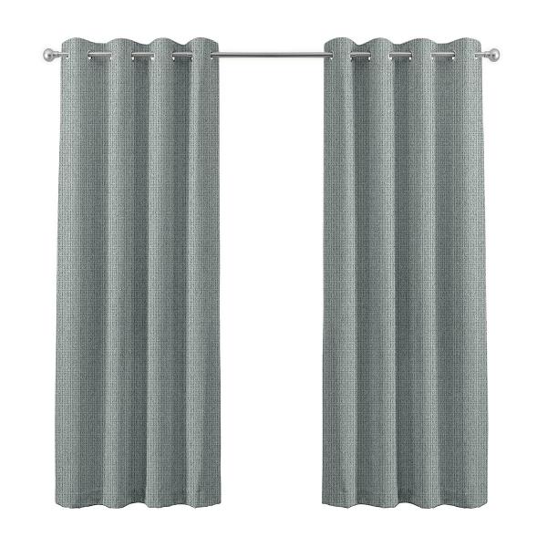 cortina black out embossed two pack gris metal 134x213cm