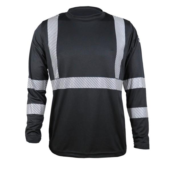 CAMISA NEGRA MANGA LARGA CON REFLEJANTE DE ALTA VISIBILIDAD TALLA GD