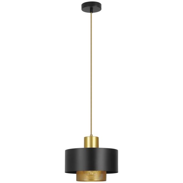 COLGANTE INCANDESCENTE DE 1 LUZ NEGRO/DORADO