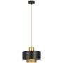 COLGANTE INCANDESCENTE DE 1 LUZ NEGRO/DORADO