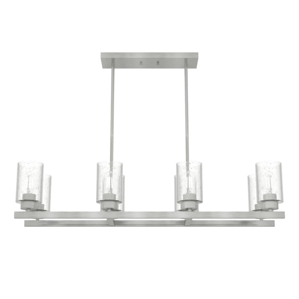 Lámpara colgante linear hartland de 8 focos plata