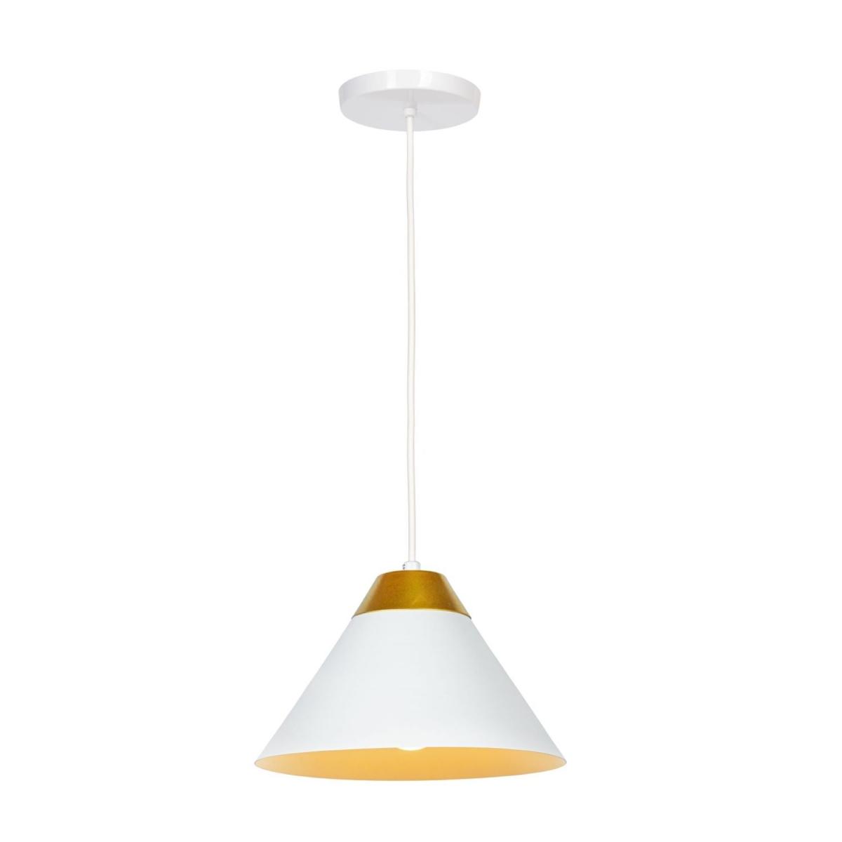 Lámpara colgante 8044 blanco/dorado 1 luz e27