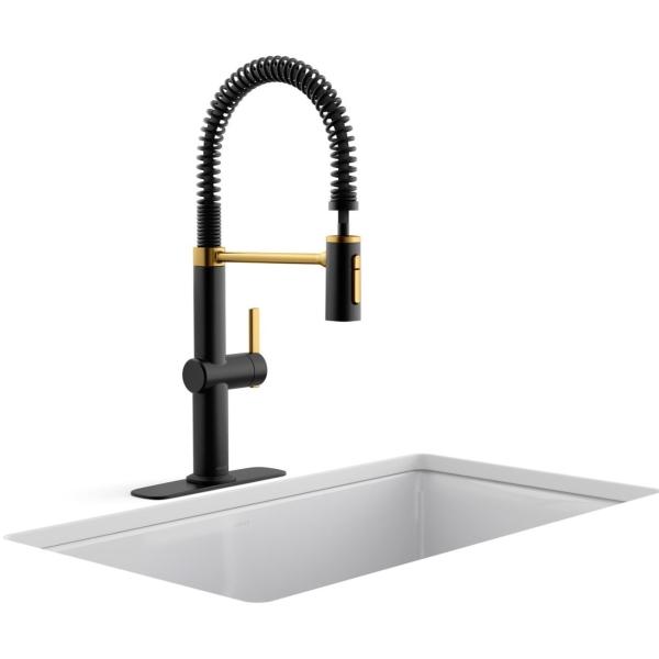 CLARUS LLAVE DE COCINA SEMI PROFESIONAL NEGRO LATÓN