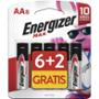 PILA ALCALINA ENERGIZER AA BLISTER 6+2