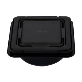 Coladera universal con rejilla cuadrada de acero inoxidable negra URREA