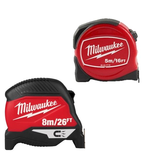 COMBO DE DOS FLEXÓMETROS 8 Y 5 M MILWAUKEE INCLUYE UN FLEXÓMETRO MAGNÉTICO