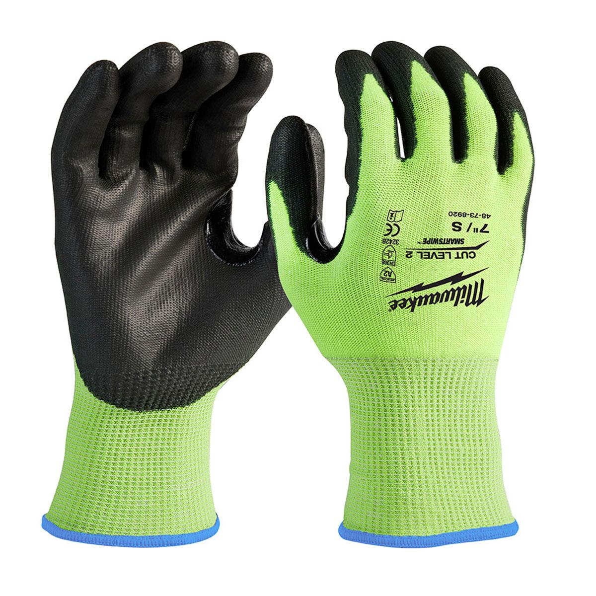 Guantes de corte nivel 2 de alta visibilidad talla - s