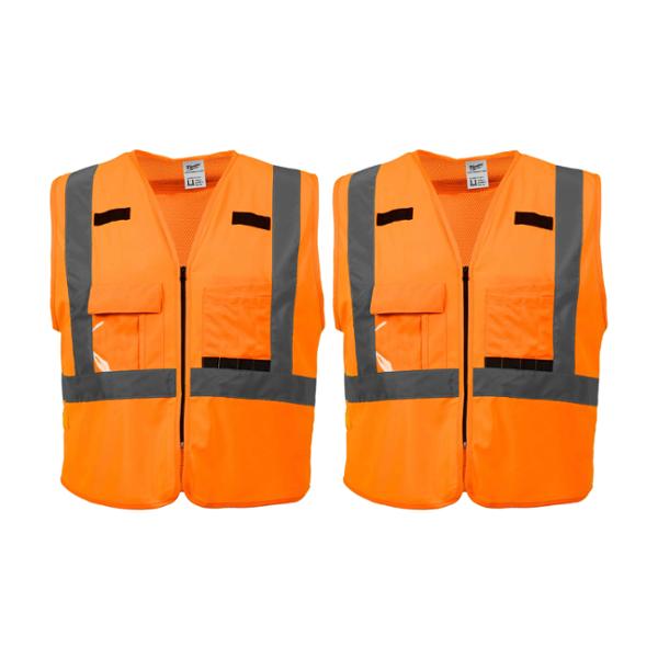 COMBO DE DOS CHALECOS DE SEGURIDAD DE ALTA VISIBILIDAD CLASE 2