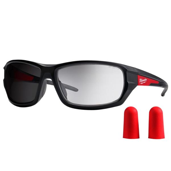 COMBO LENTES DE SEGURIDAD DE ALTO RENDIMIENTO DE TRANSICIÓN CON 10 PARES DE TAPONES PARA OÍDOS