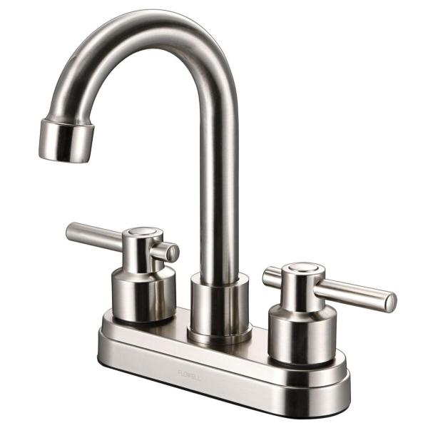 LLAVE MEZCLADORA PARA BAÑO NÍQUEL CEPILLADO LUCERNA