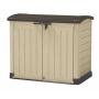 COBERTIZO SIO ARC CAPACIDAD DE 1200 LITROS DIMENSIONES 146 X 82 X 120 CM COLOR ARENA TEXTURA MADERA