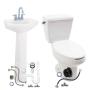 PAQUETE SANITARIO URBAN ALARGADO 3.9 L TODO INCLUIDO Y LAVABO CON PEDESTAL CIVIC
