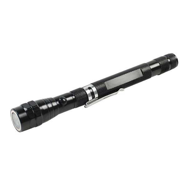 LINTERNA LED TELESCÓPICA CON CUELLO FLEXIBLE DE 57 CM, 3 LEDS DE 1W, IMANES, PILAS INCLUIDAS