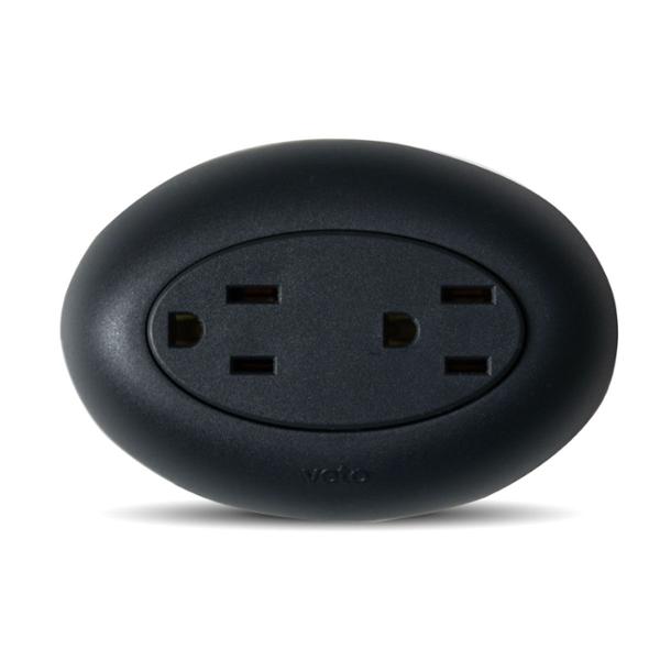 CONTACTO DUPLEX NEGRO TIPO AMERICANO DE 15 AMP