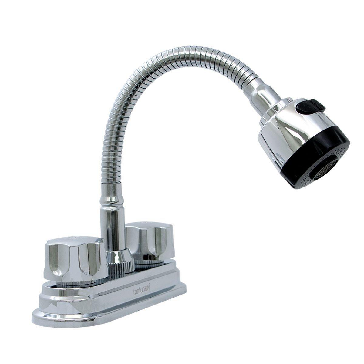 Mezcladora para lavabo duomando con pico flexible de abs