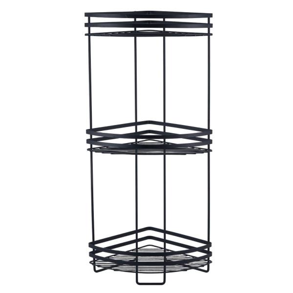 ORGANIZADOR ESQUINERO PARA BAÑO 3 NIVELES NEGRO
