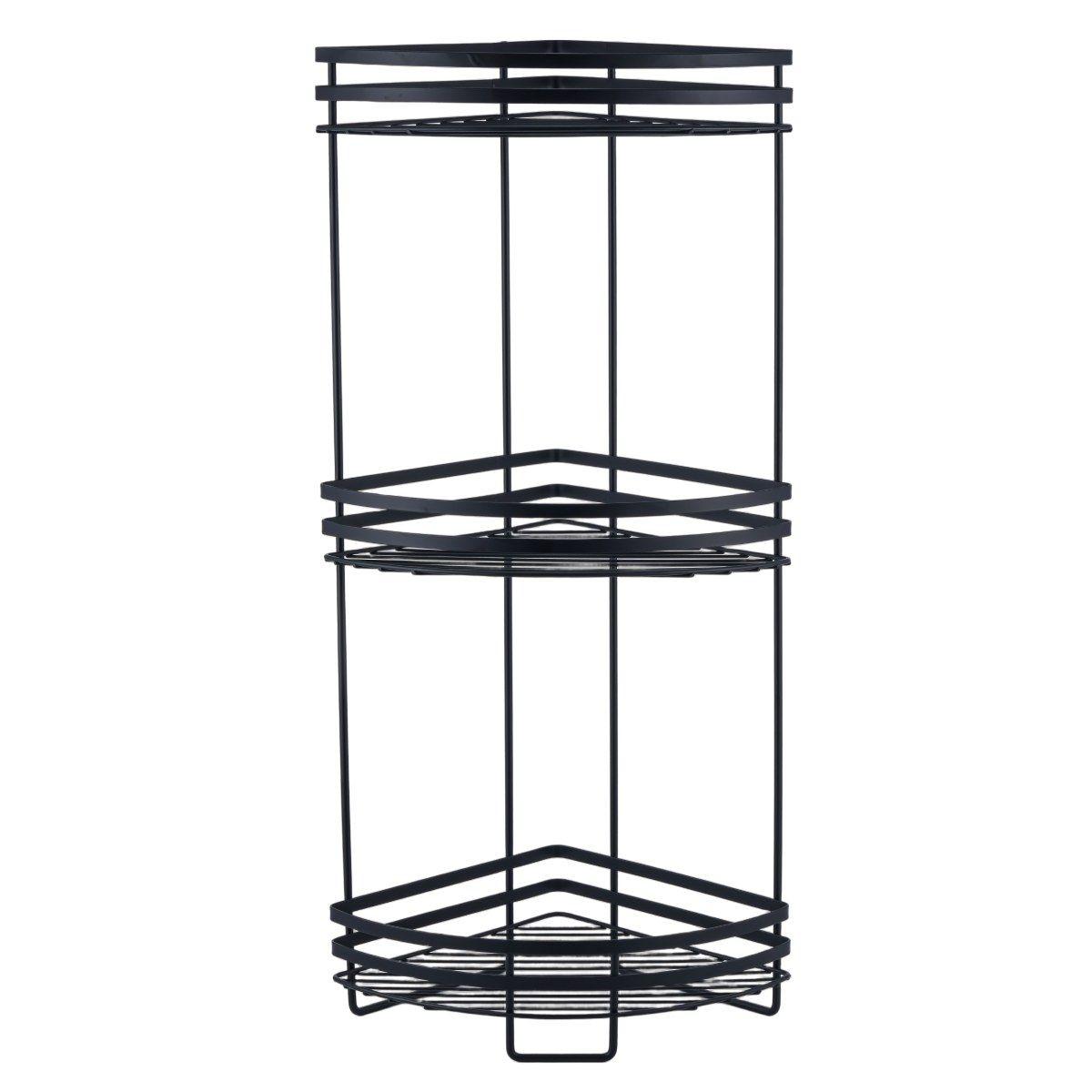 Organizador esquinero para baño 3 niveles negro