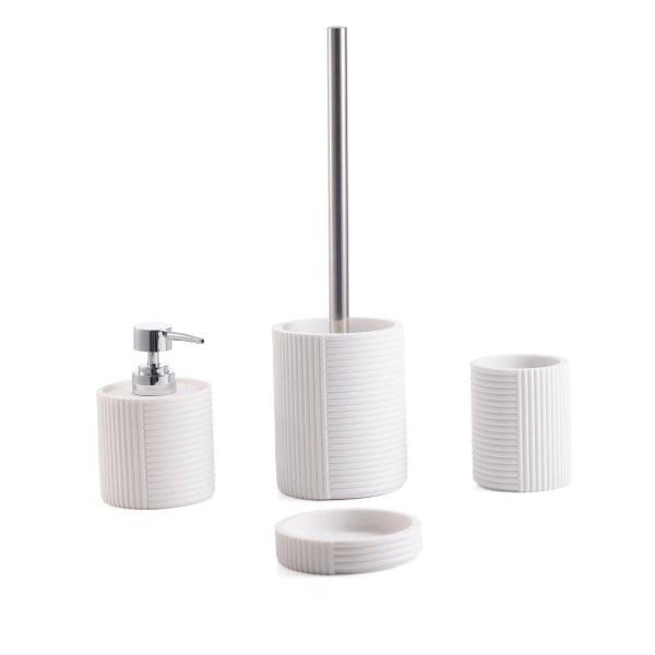 SET PARA BAÑO 4 PIEZAS BLANCO