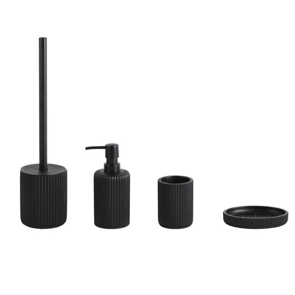 SET PARA BAÑO 4 PIEZAS NEGRO