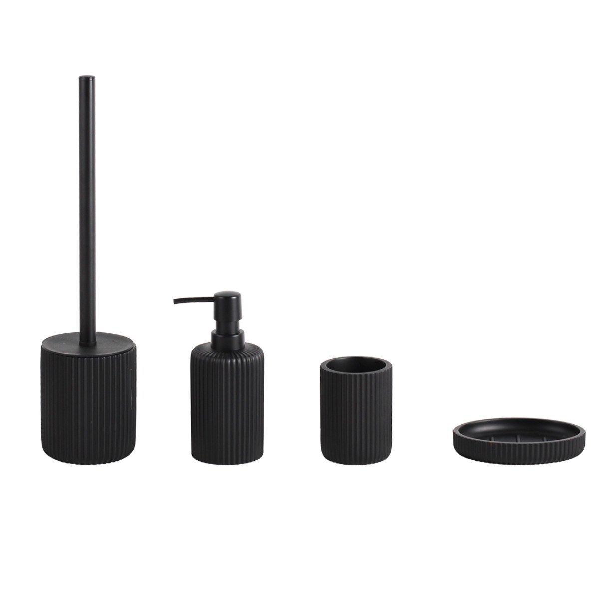 Set para baño 4 piezas negro