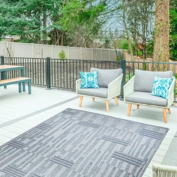 TAPETE TALAS PARA EXTERIOR 240 X 330 CM GRIS
