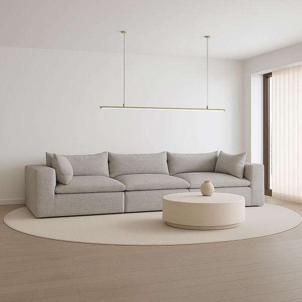 SOFÁ COTTON 3 PIEZAS 100% ESPUMA GRIS