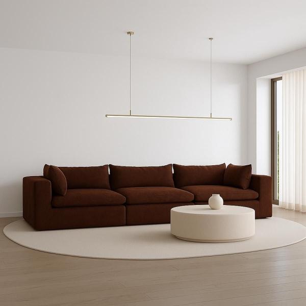 SOFÁ COTTON 100% 3 PIEZAS ZEN ROSSO