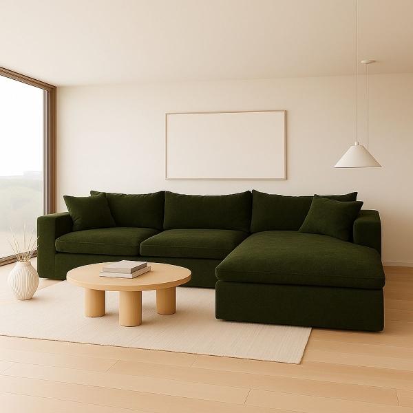 SALA CHAISE COTTON 100% ESPUMA 4 PIEZAS