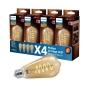 Paquete de 4 Focos Philips Filamento LED Espiral - 6.5W ST19 VINTAGE - Ambar