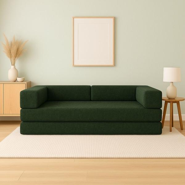 SOFÁ CAMA XILLY BED 100% ESPUMA OLIVO