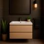 MUEBLE PARA BAÑO FLOTANTE TARENTO 24" COLOR TIVOLI AGLOMERADO CON LAVAMANOS Y GRIFERÍA