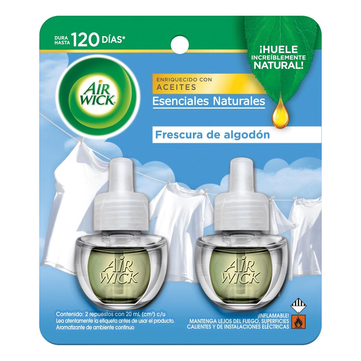 Airwick aromatizante frescura de algodón repuesto 2 piezas