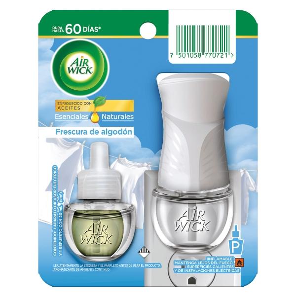 AIRWICK AROMATIZANTE ELÉCTRICO FRESCURA DE ALGODÓN