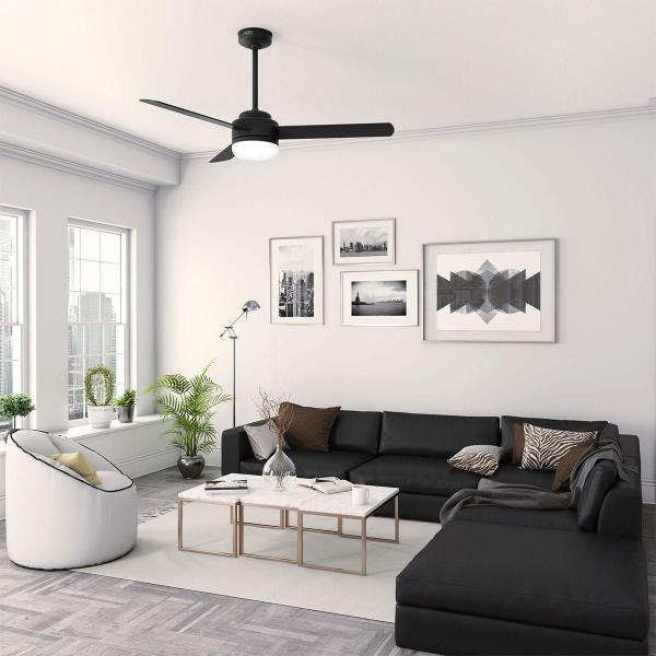 VENTILADOR DE TECHO ZENDO 52" LED INTEGRADO PARA INTERIOR NEGRO