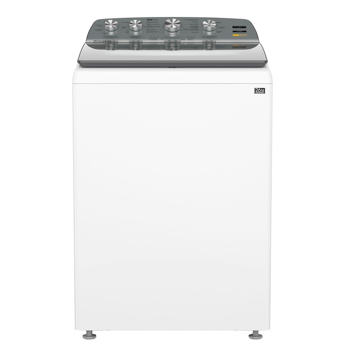 Lavadora whirlpool carga superior agitador 2 en 1xpert dual 26 kg blanco