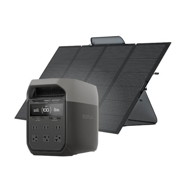 COMBO SOLAR PORTÁTIL DELTA 3 UPS (1024WH) + PANEL SOLAR PLEGABLE DE 400W - ENERGÍA LIMPIA PARA HOGAR, CAMPING Y EMERGENCIAS