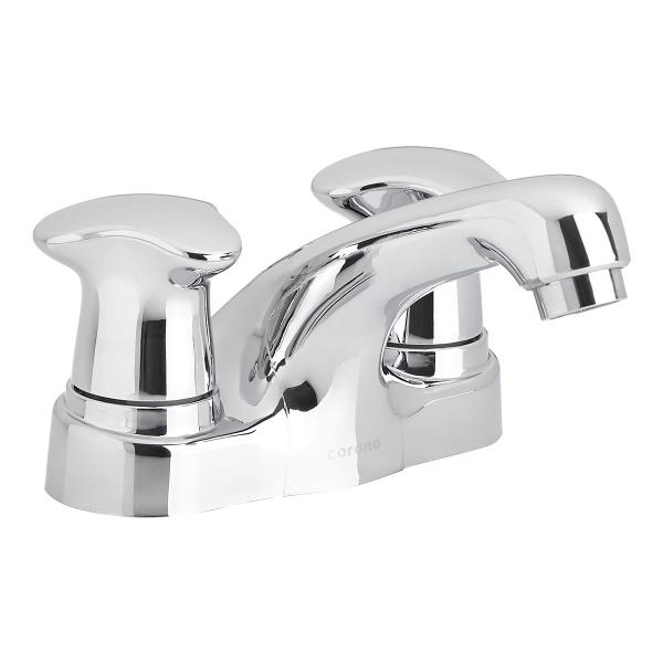 MEZCLADORA PARA LAVABO ALUVIA TRICETA 4 PULGADAS COLOR CROMO CORONA